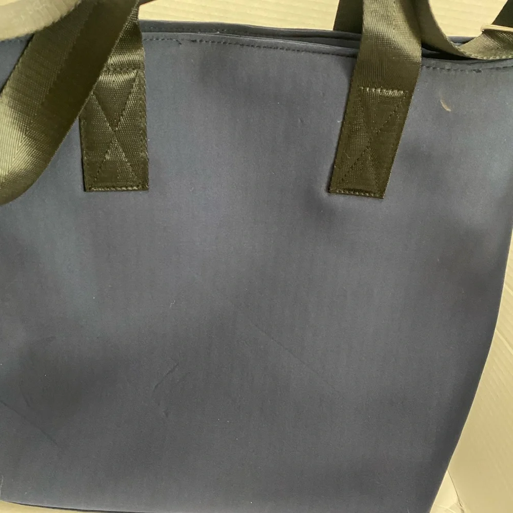 Tahari Midnight Blue Tote with Textured Front Pocket - Picture 4 of 7
